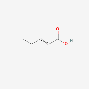 2-Pentenoic acid, 2-methyl- 분자 구조
