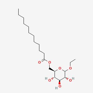 D-Glucopyranoside, ethyl 6-dodecanoate 분자 구조