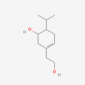 1-Cyclohexene-1-ethanol, 4-(1-methylethyl)-, monohydroxy derivative 분자 구조