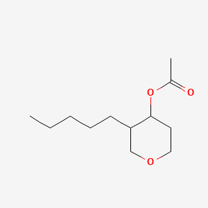 2H-Pyran-4-ol, tetrahydro-3-pentyl-, acetate 분자 구조