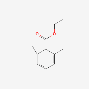 2,4-Cyclohexadiene-1-carboxylic acid, 2,6,6-trimethyl-, ethyl ester 분자 구조