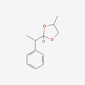 1,3-Dioxolane, 4-methyl-2-(1-phenylethyl)- 분자 구조