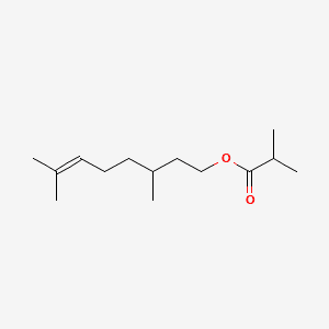 Propanoic acid, 2-methyl-, 3,7-dimethyl-6-octenyl ester 분자 구조
