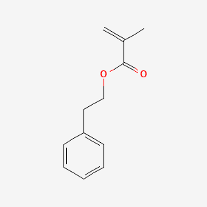 2-Propenoic acid, 2-methyl-, 2-phenylethyl ester 분자 구조