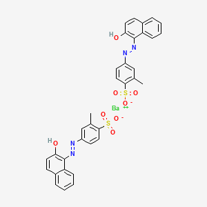 Benzenesulfonic acid, 4-[(2-hydroxy-1-naphthalenyl)azo]-2-methyl-, barium salt (2:1) 분자 구조