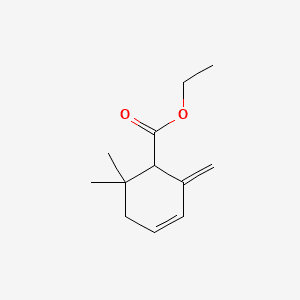 3-Cyclohexene-1-carboxylic acid, 6,6-dimethyl-2-methylene-,ethyl ester 분자 구조