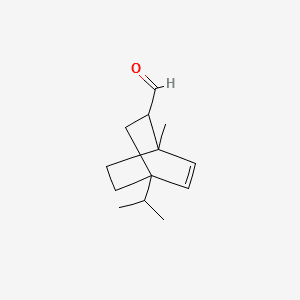 Bicyclo[2.2.2]oct-5-ene-2-carboxaldehyde, 1-methyl-4-(1-methylethyl)- 분자 구조