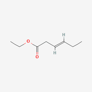 3-Hexenoic acid, ethyl ester, (E)- 분자 구조