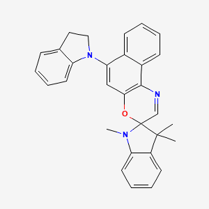 Spiro[2H-indole-2,3'-(3H)naphth[2,1-b][1,4]oxazine], 6'-(2,3-dihydro-1H-indol-1-yl)-1,3-dihydro-1,3,3-trimethyl- 분자 구조