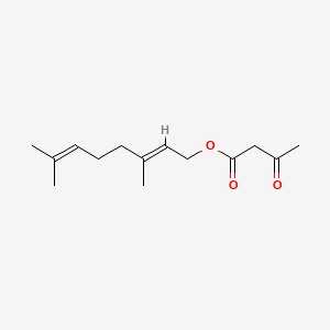Butanoic acid, 3-oxo-, 3,7-dimethyl-2,6-octadienyl ester, (E)- 분자 구조