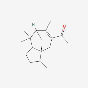 Ethanone, 1-(2,3,4,7,8,8a-hexahydro-3,6,8,8-tetramethyl-1H-3a,7-methanoazulen-5-yl)- 분자 구조