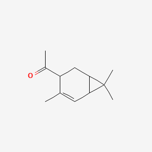 Ethanone, 1-(4,7,7-trimethylbicyclo[4.1.0]hept-4-en-3-yl)- 분자 구조