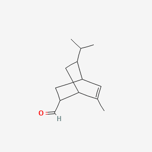Bicyclo[2.2.2]oct-5-ene-2-carboxaldehyde, 6-methyl-8-(1-methylethyl)- 분자 구조