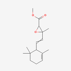Oxiranecarboxylic acid, 3-methyl-3-[2-(2,6,6-trimethyl-2-cyclohexen-1-yl)ethenyl]-, methyl ester 분자 구조