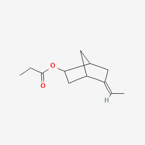 Bicyclo[2.2.1]heptan-2-ol, 5-ethylidene-, propanoate 분자 구조