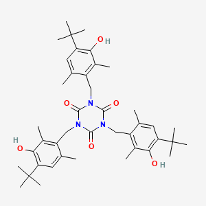 1,3,5-Triazine-2,4,6(1H,3H,5H)-trione, 1,3,5-tris[[4-(1,1-dimethylethyl)-3-hydroxy-2,6-dimethylphenyl]methyl]- 분자 구조