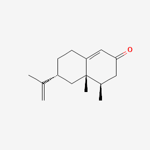 2(3H)-Naphthalenone, 4,4a,5,6,7,8-hexahydro-4,4a-dimethyl-6-(1-methylethenyl)-, [4R-(4.alpha.,4a.alpha.,6.beta.)]- 분자 구조