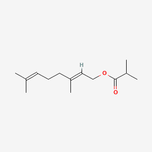 Propanoic acid, 2-methyl-, 3,7-dimethyl-2,6-octadienyl ester, (E)- 분자 구조