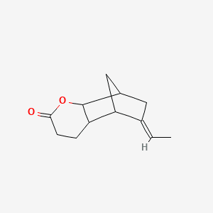 5,8-Methano-2H-1-benzopyran-2-one, 6-ethylideneoctahydro- 분자 구조