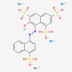 1,3,6-Naphthalenetrisulfonic acid, 7-hydroxy-8-[(4-sulfo-1-naphthalenyl)azo]-, tetrasodium salt 분자 구조