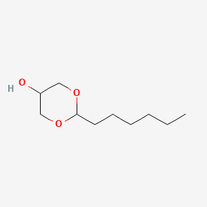 1,3-Dioxan-5-ol, 2-hexyl- 분자 구조