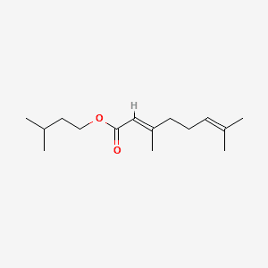 2,6-Octadienoic acid, 3,7-dimethyl-, 3-methylbutyl ester, (E)- 분자 구조