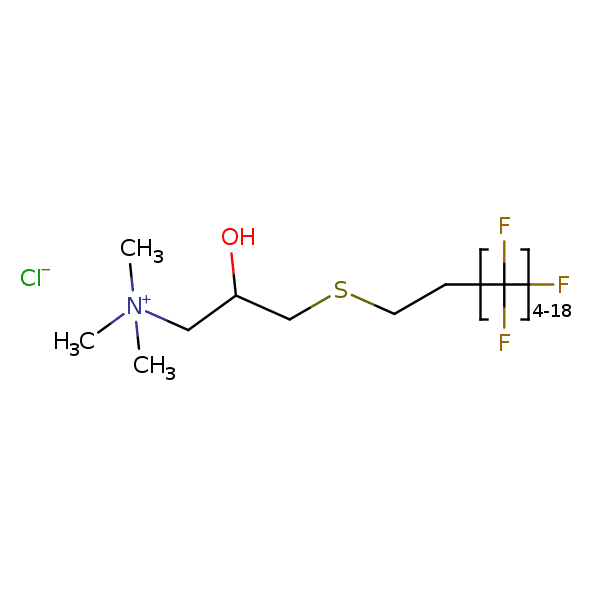 C4-18 PERFLUOROALKYLETHYL THIOHYDROXYPROPYLTRIMONIUM CHLORIDE 분자 구조