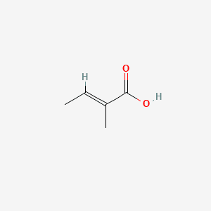 2-Butenoic acid, 2-methyl-, (2E)- 분자 구조