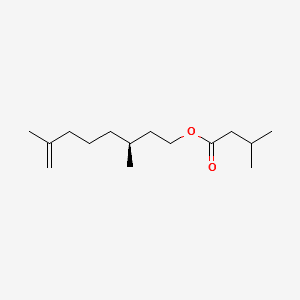 Butanoic acid, 3-methyl-, 3,7-dimethyl-7-octenyl ester, (S)- 분자 구조