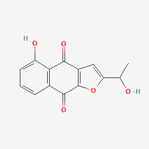 HYDROXYETHYL FURANHYDROXYNAPHTHOQUINONE 분자 구조