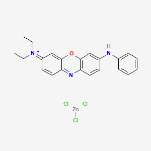 Phenoxazin-5-ium, 3-(diethylamino)-7-(phenylamino)-, trichlorozincate(1-) 분자 구조