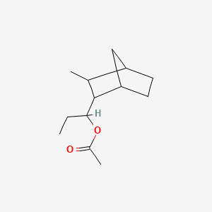 Bicyclo[2.2.1]heptane-2-methanol, .alpha.-ethyl-3-methyl-, acetate 분자 구조