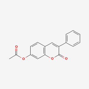 ACETOXY PHENYLCOUMARIN 분자 구조