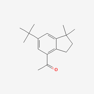 Ethanone, 1-[6-(1,1-dimethylethyl)-2,3-dihydro-1,1-dimethyl-1H-inden-4-yl]- 분자 구조