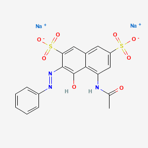 2,7-Naphthalenedisulfonic acid, 5-(acetylamino)-4-hydroxy-3-(phenylazo)-, disodium salt 분자 구조