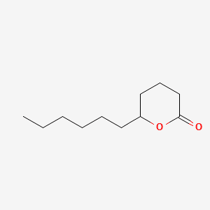 2H-Pyran-2-on,e, 6-hexyltetrahydro- 분자 구조