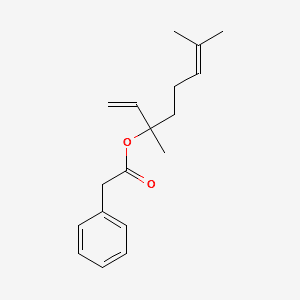 Benzeneacetic acid, 1-ethenyl-1,5-dimethyl-4-hexenyl ester 분자 구조