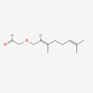 Acetaldehyde, [(3,7-dimethyl-2,6-octadienyl)oxy]-, (E)- 분자 구조