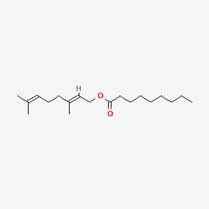 Nonanoic acid, 3,7-dimethyl-2,6-octadienyl ester, (E)- 분자 구조
