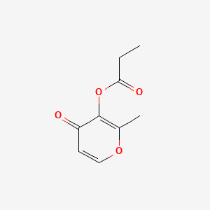 2-METHYL-3-OXOPROPOXY-PYRAN-4-ONE 분자 구조