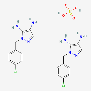 4,5-DIAMINO-1-((4-CHLOROPHENYL)METHYL)-1H-PYRAZOLE-SULFATE 분자 구조