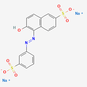 2-Naphthalenesulfonic acid, 6-hydroxy-5-[(3-sulfophenyl)azo]-, disodium salt 분자 구조