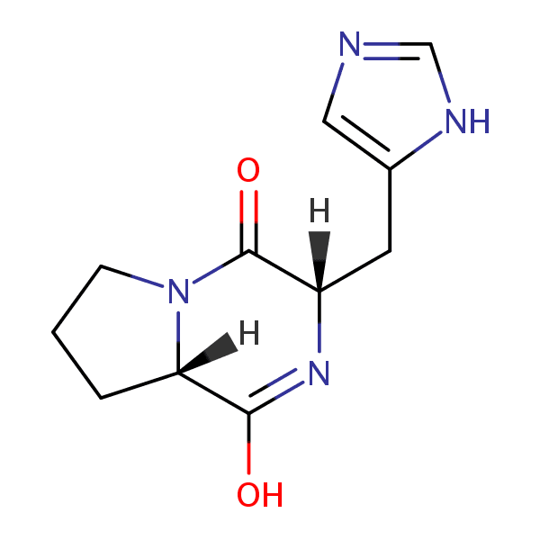 IMIDAZOLYLMETHYL PYRROLOPIPERAZINEDIONE 분자 구조