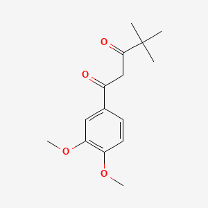 1-(3,4-DIMETHOXYPHENYL)-4,4-DIMETHYL-1,3-PENTANEDIONE 분자 구조