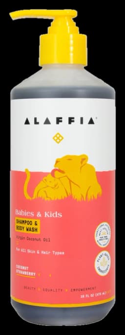 Alaffia Kids Shampoo & Body Wash - Coconut Strawberry 16 oz