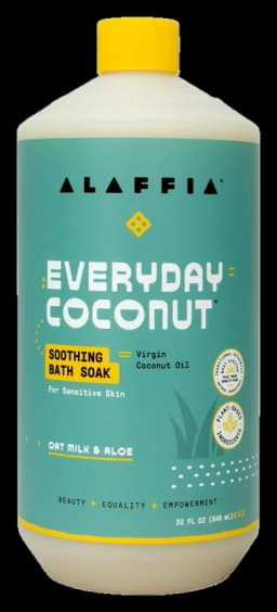 Alaffia EveryDay Coconut Soothing Bath Soak, Oat Milk & Aloe 32oz