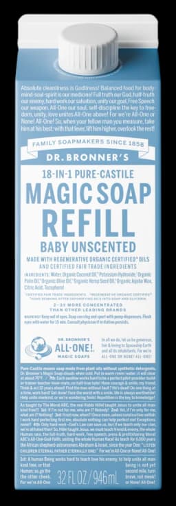 닥터브로너스 Unscented - Pure-Castile Magic Soap Refill