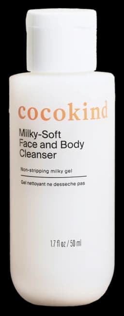 cocokind travel-size milky-soft face and body cleanser