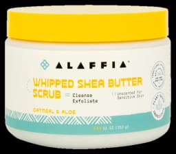 Alaffia Authentic African Whipped Shea Butter Scrub, Oatmeal & Aloe 11oz