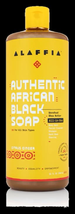 Alaffia Authentic African Black Soap All-In-One - Citrus Ginger, 32 oz
